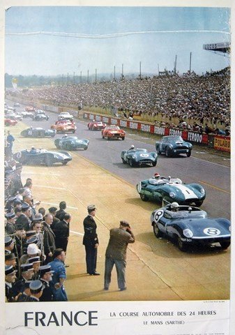 Affiche Reproduction 24 Heures Du Mans 1960 - 25 Et 26 Juin